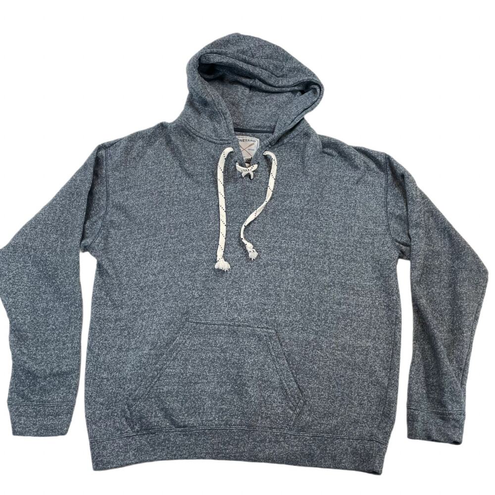 Vineyard Crew Lacrosse Hockey Lace-Up Hoodie Sweatshirt Men's XXL Gray